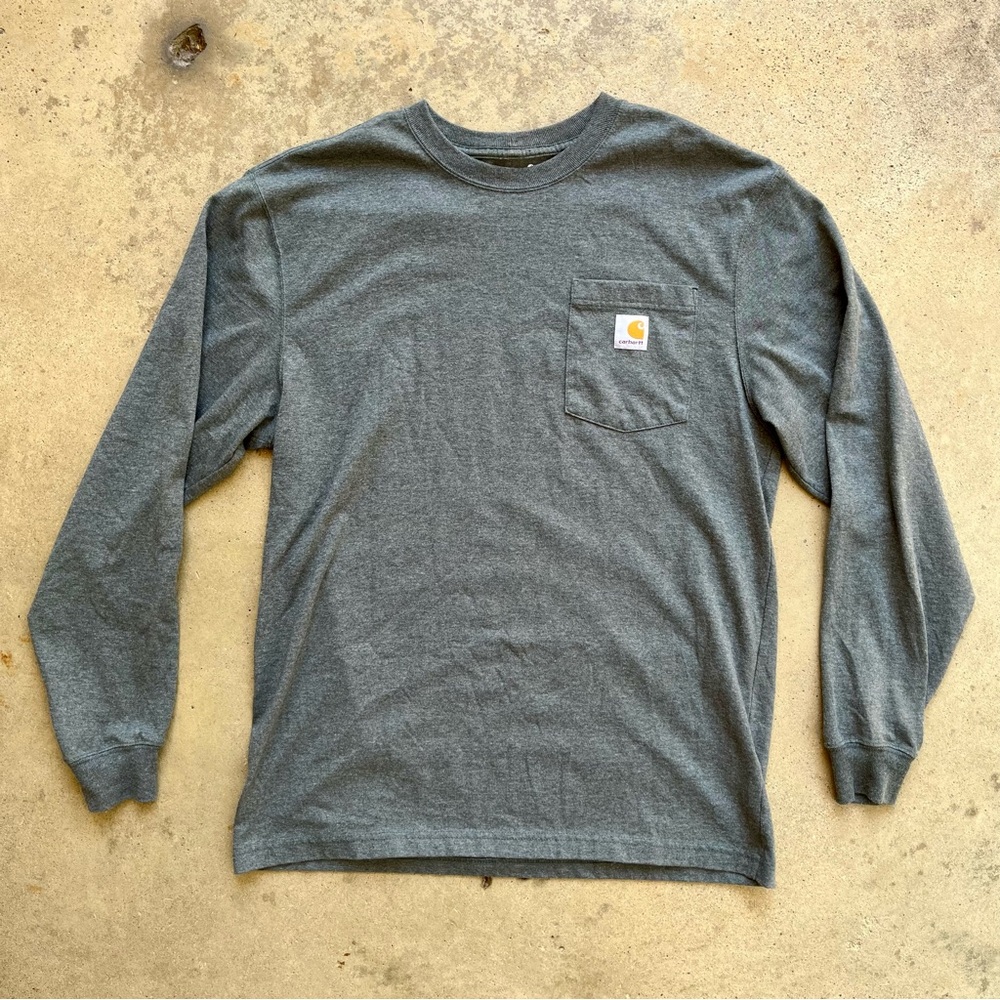 Carhartt Long Sleeve Pocket T Loose Fit Medium Gray